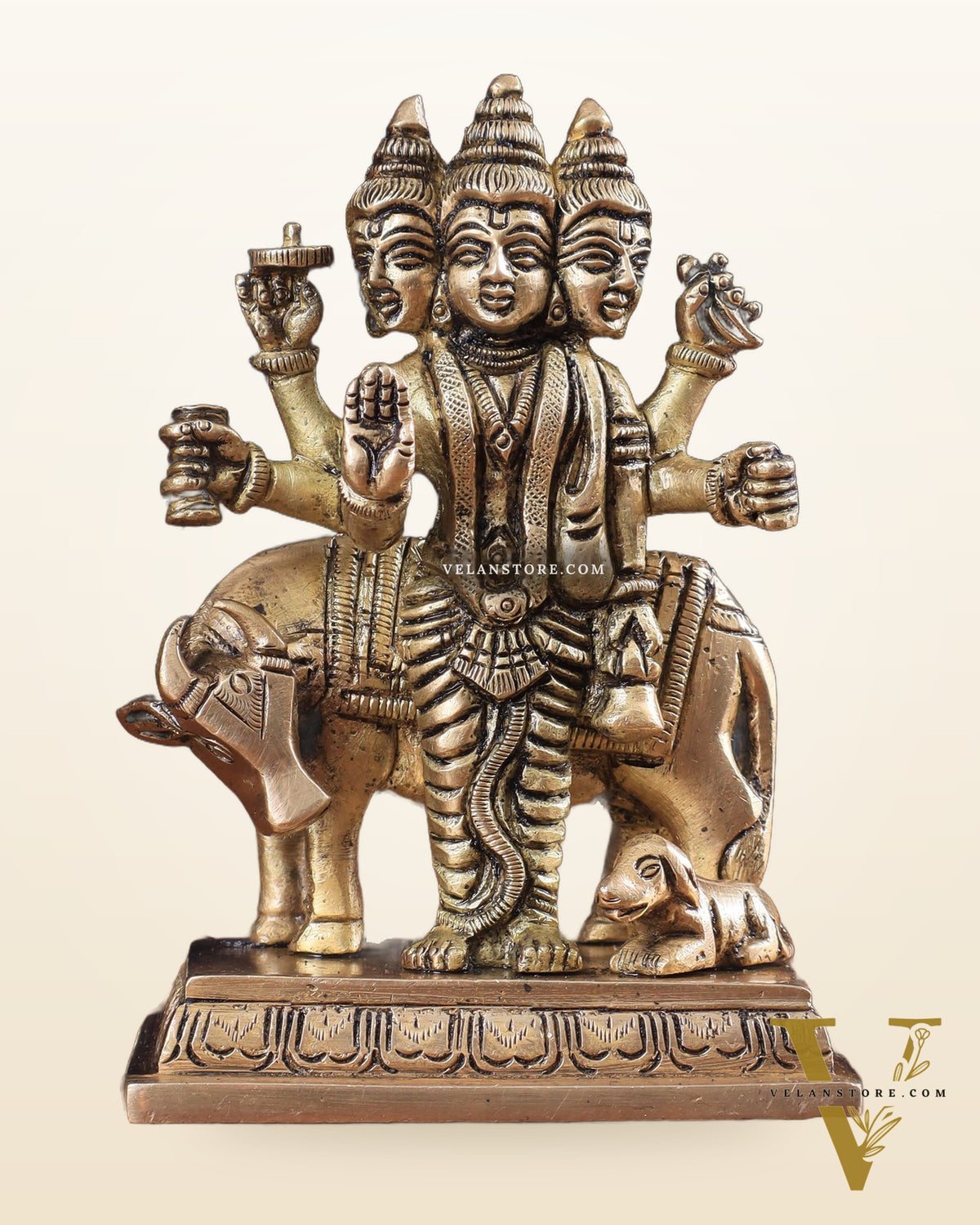 Brass Dattatreya with Dog Idol