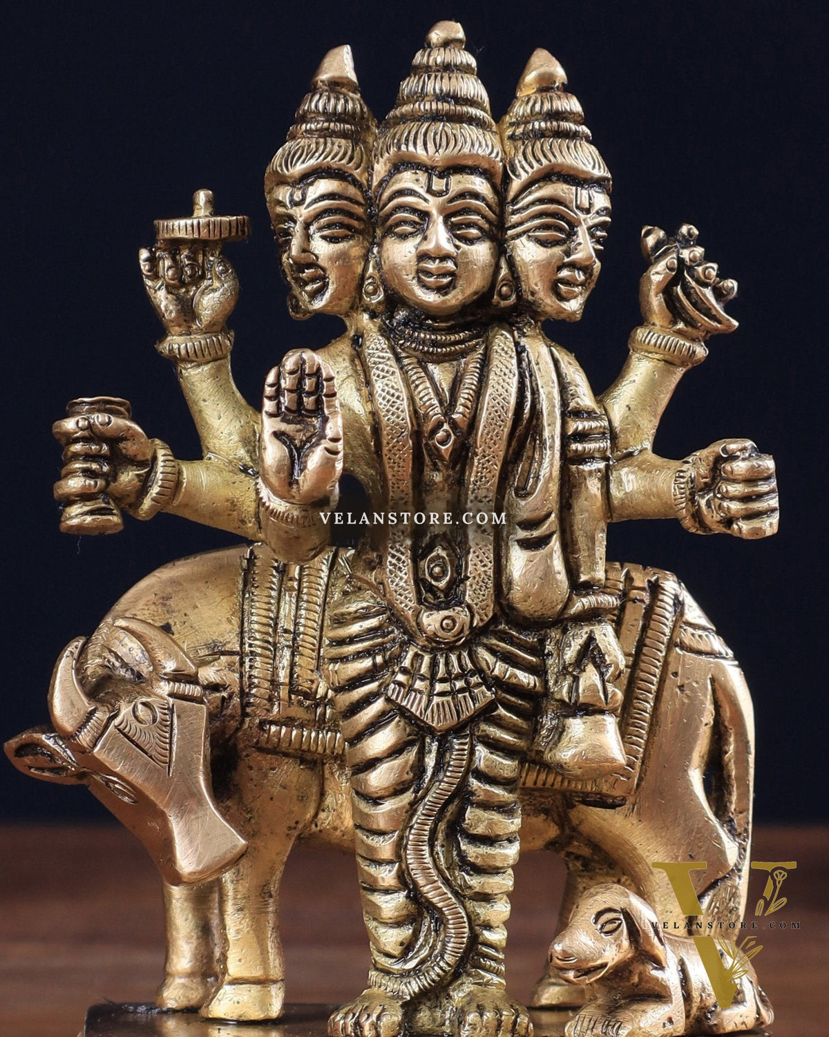 Brass Dattatreya with Dog Idol