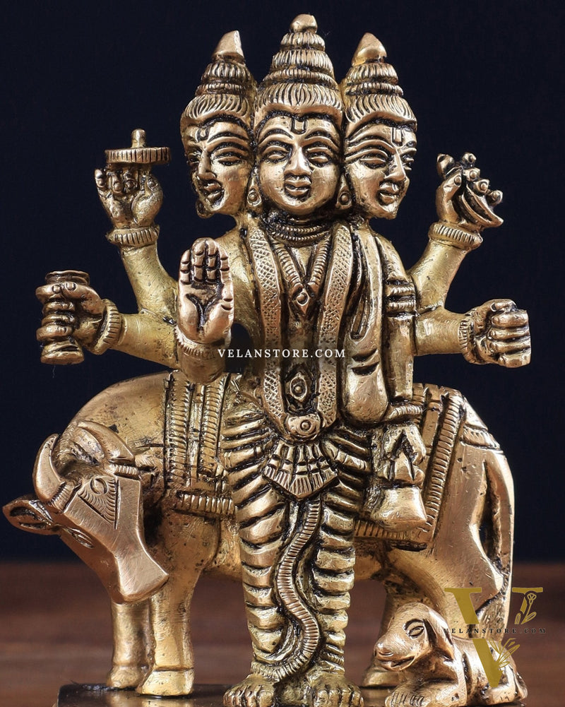 Brass Dattatreya with Dog Idol