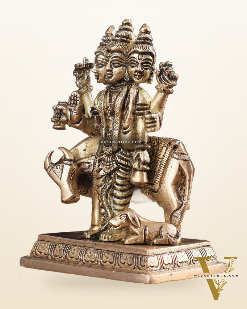 Brass Dattatreya with Dog Idol