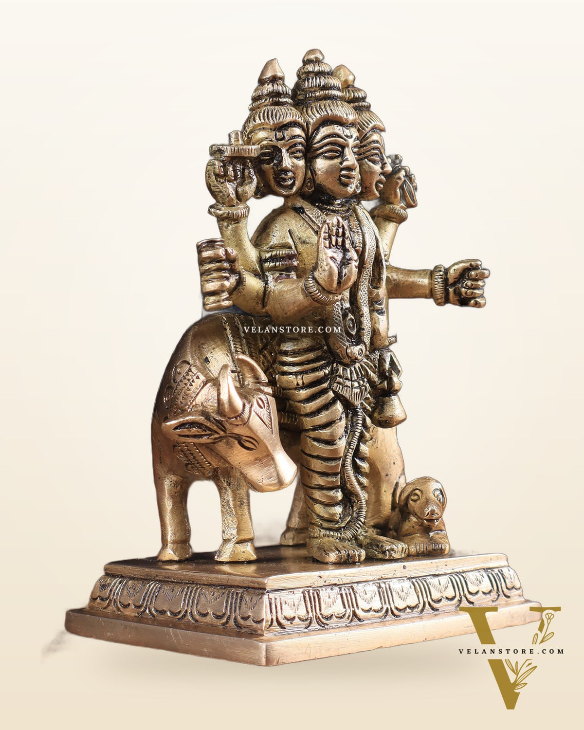 Brass Dattatreya with Dog Idol