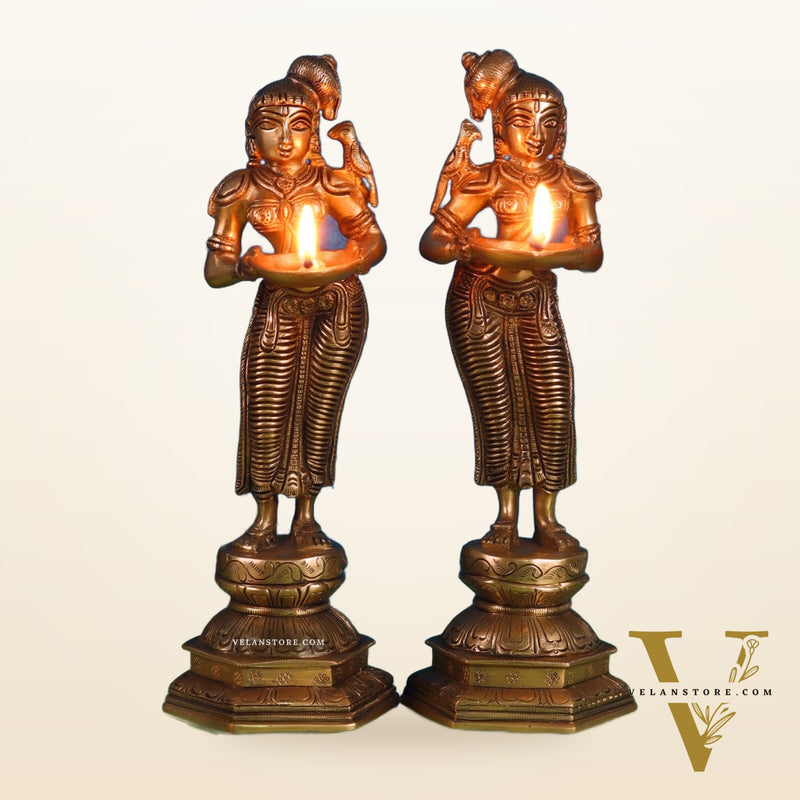 Brass Deep lakshmi/ Brass Deep Lady/ Brass Pavaai vilakku 12"