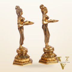 Brass Deep lakshmi/ Brass Deep Lady/ Brass Pavaai vilakku 12"