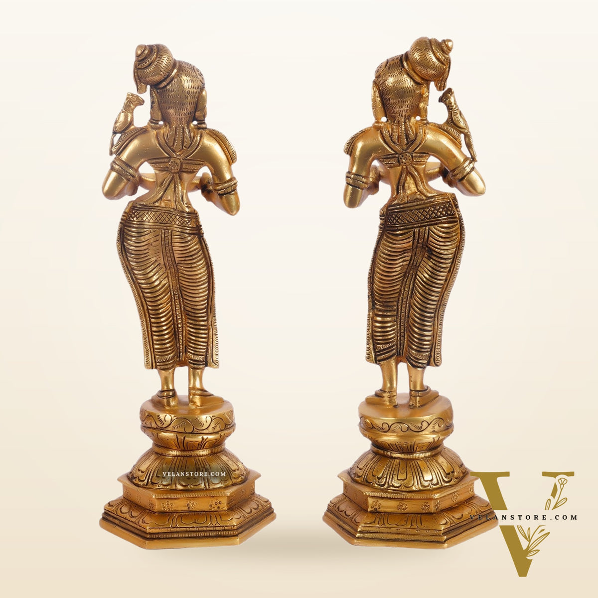 Brass Deep lakshmi/ Brass Deep Lady/ Brass Pavaai vilakku 12"