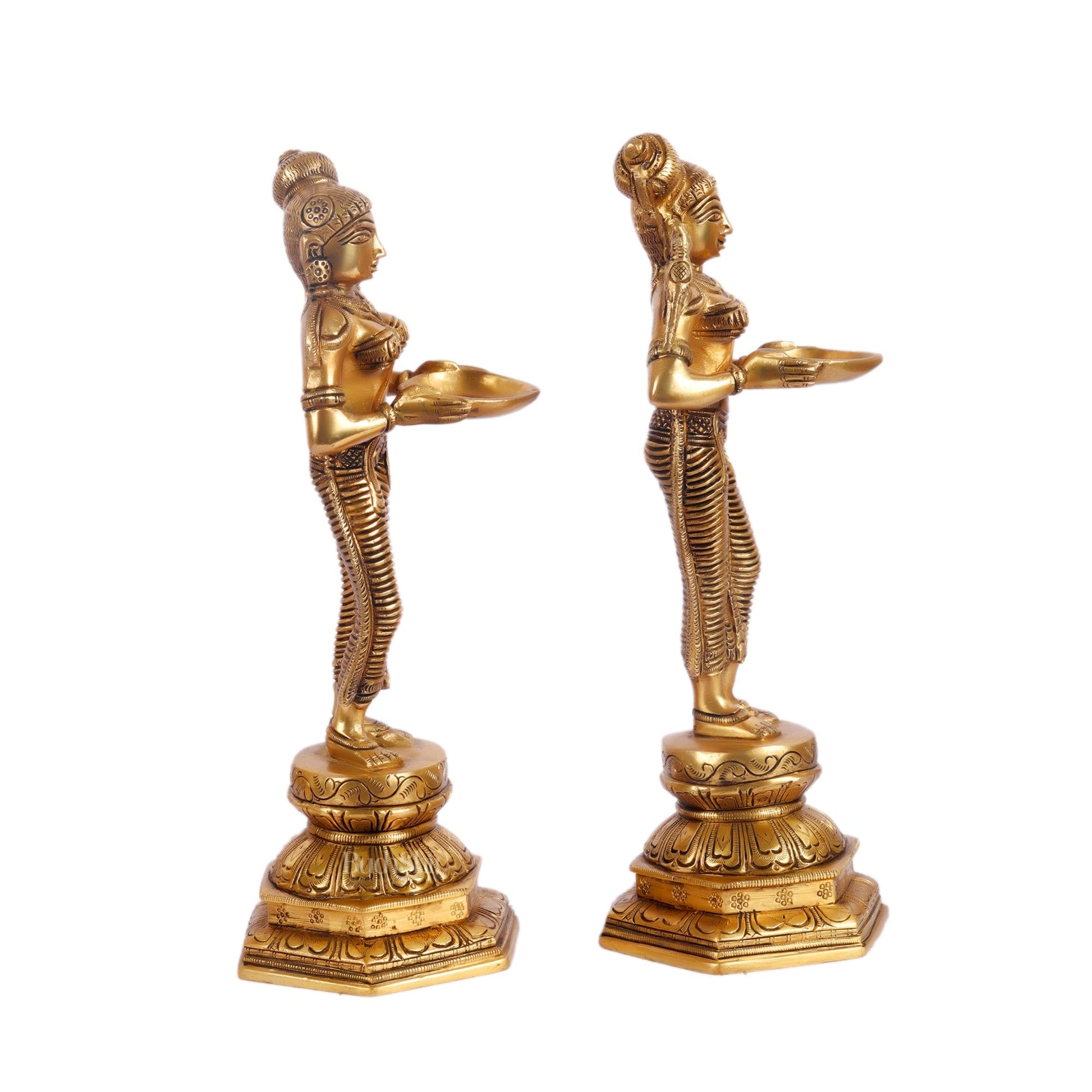 Brass Deep lakshmi/ Brass Deep Lady/ Brass Pavaai vilakku 12"