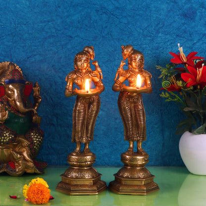 Brass Deep lakshmi/ Brass Deep Lady/ Brass Pavaai vilakku 12"