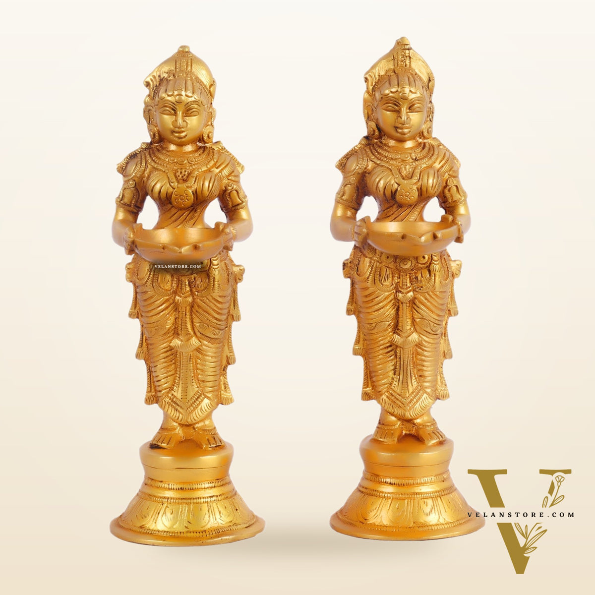 Brass Deep lakshmi/ Brass Deep Lady/ Brass Pavaai vilakku 9"