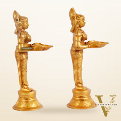 Brass Deep lakshmi/ Brass Deep Lady/ Brass Pavaai vilakku 9"