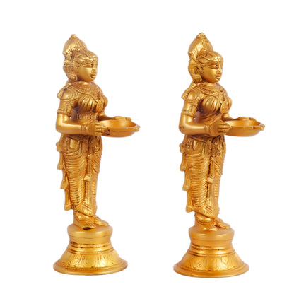 Brass Deep lakshmi/ Brass Deep Lady/ Brass Pavaai vilakku 9"