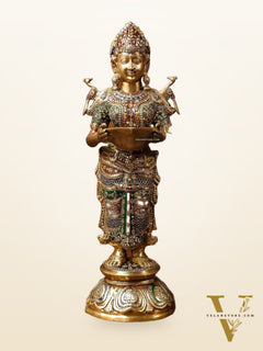 Brass Deep Lakshmi Pavaai Vilakku 30"
