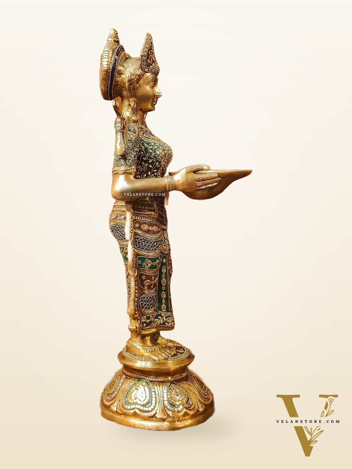 Brass Deep Lakshmi Pavaai Vilakku 30"