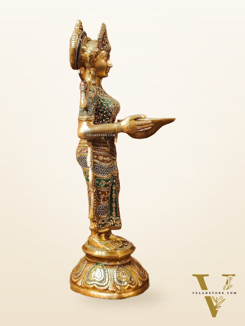 Brass Deep Lakshmi Pavaai Vilakku 30"