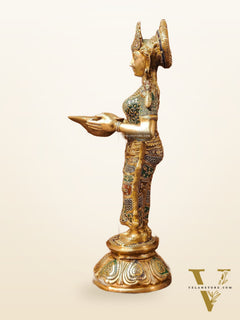 Brass Deep Lakshmi Pavaai Vilakku 30"