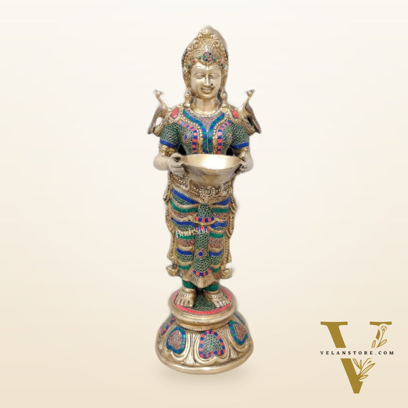 Brass Deep Lakshmi Pavaai Vilakku 30"