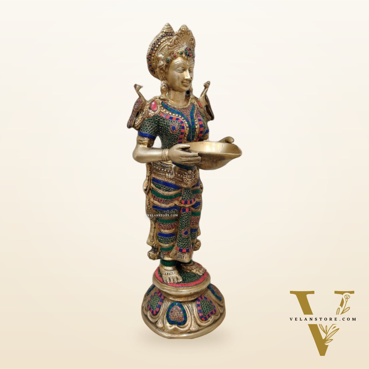 Brass Deep Lakshmi Pavaai Vilakku 30"