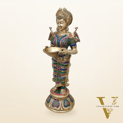 Brass Deep Lakshmi Pavaai Vilakku 30"