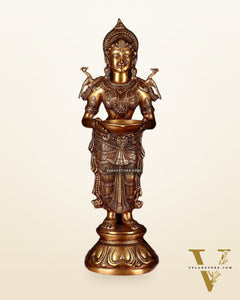 Brass Deep Lakshmi Pavaai Vilakku 30"