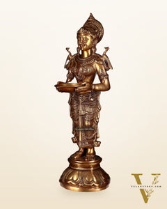 Brass Deep Lakshmi Pavaai Vilakku 30"