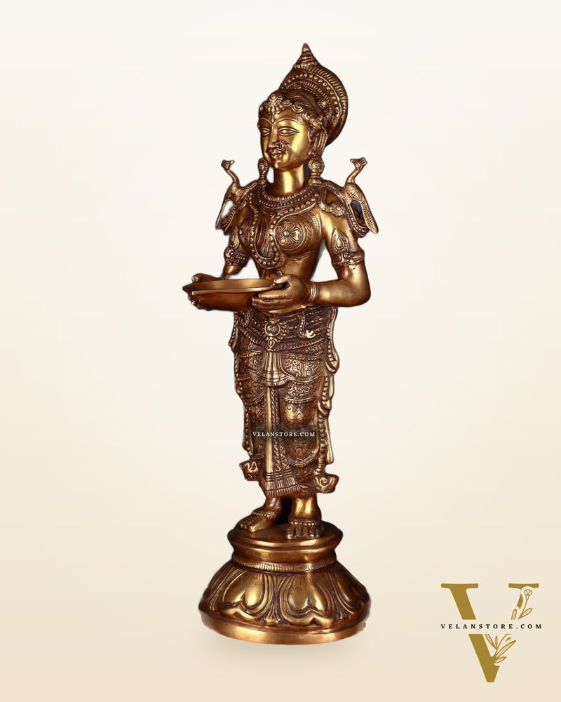 Brass Deep Lakshmi Pavaai Vilakku 30"