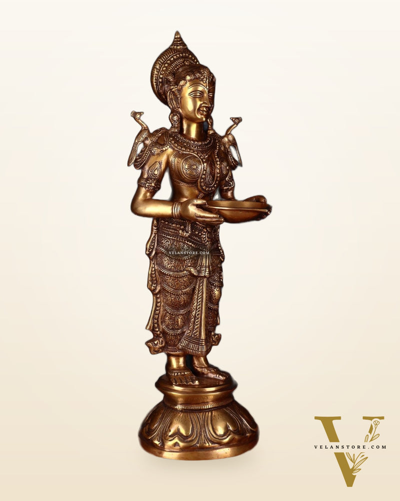 Brass Deep Lakshmi Pavaai Vilakku 30"