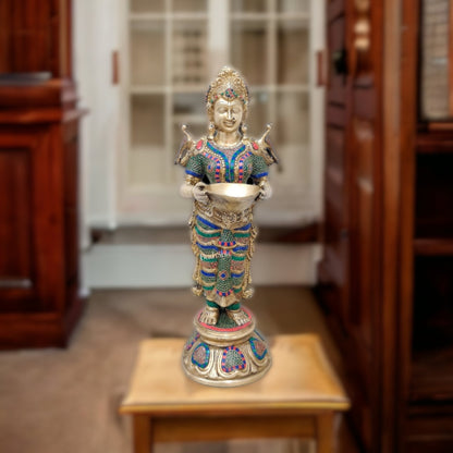 Brass Deep Lakshmi Pavaai Vilakku 30"