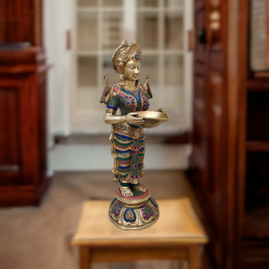 Brass Deep Lakshmi Pavaai Vilakku 30"