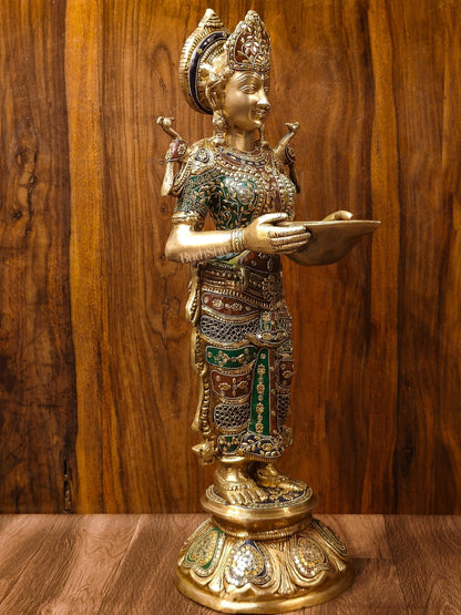Brass Deep Lakshmi Pavaai Vilakku 30"