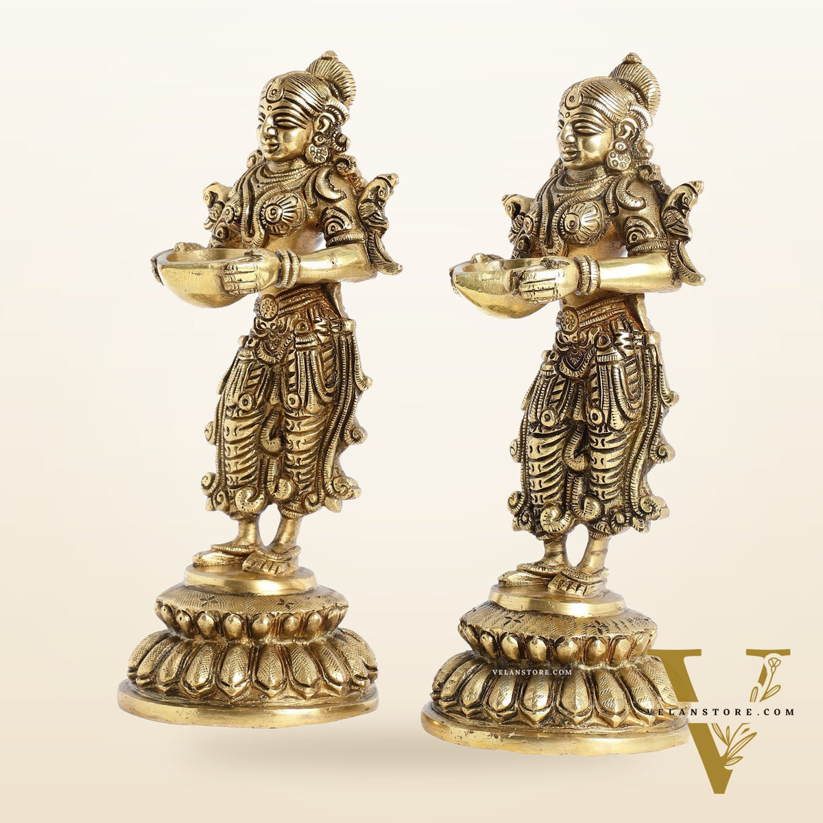 Brass Deep Lakshmi Pavaai Vilakku - 9 inch