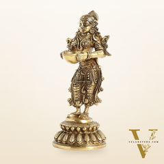 Brass Deep Lakshmi Pavaai Vilakku - 9 inch