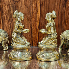 Brass Deep Lakshmi pavaai Vilakku 9"