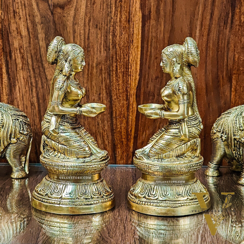 Brass Deep Lakshmi pavaai Vilakku 9"