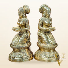 Brass Deep Lakshmi pavaai Vilakku 9"