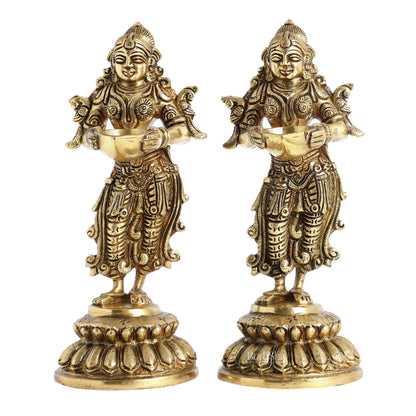 Brass Deep Lakshmi Pavaai Vilakku - 9 inch