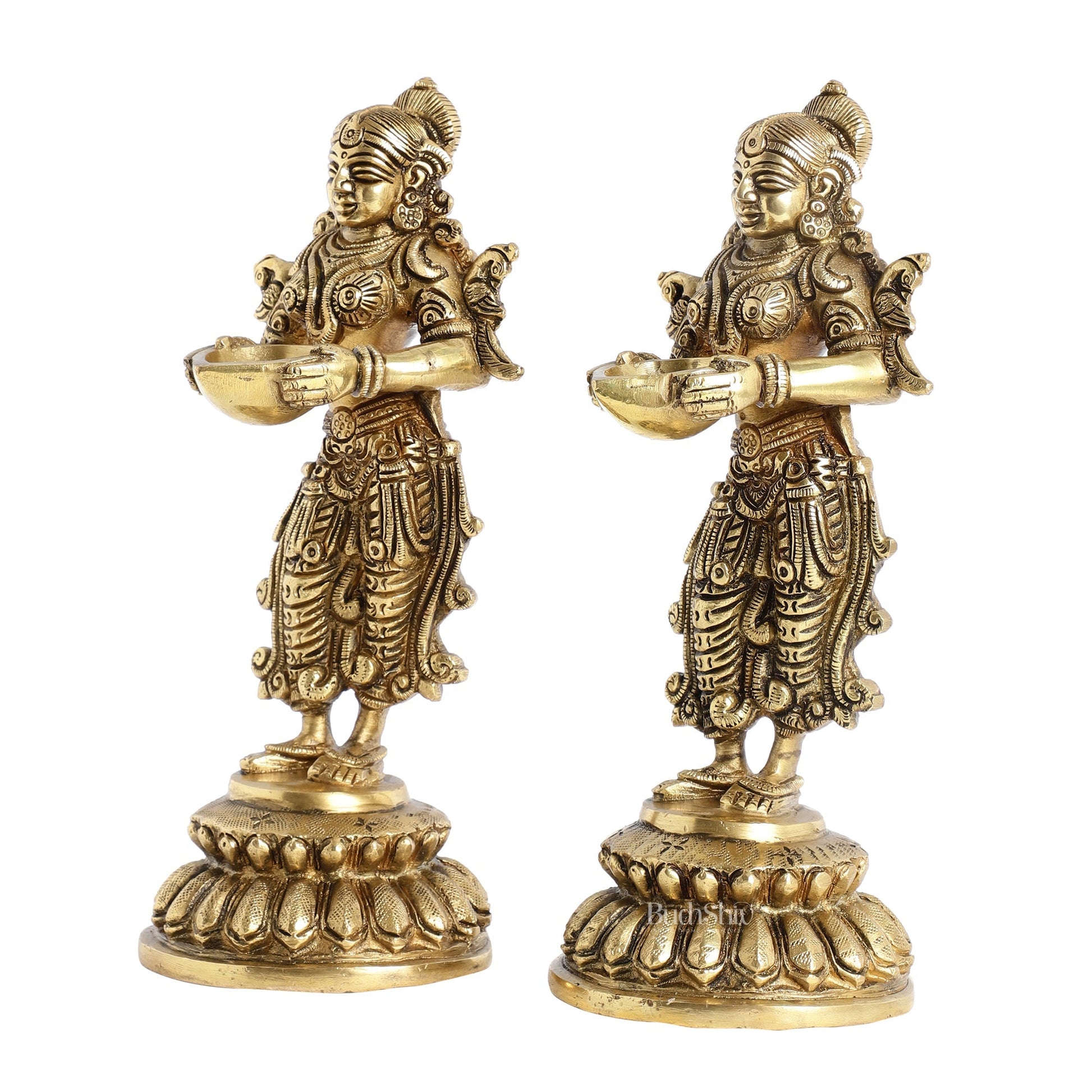 Brass Deep Lakshmi Pavaai Vilakku - 9 inch