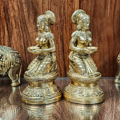 Brass Deep Lakshmi pavaai Vilakku 9"