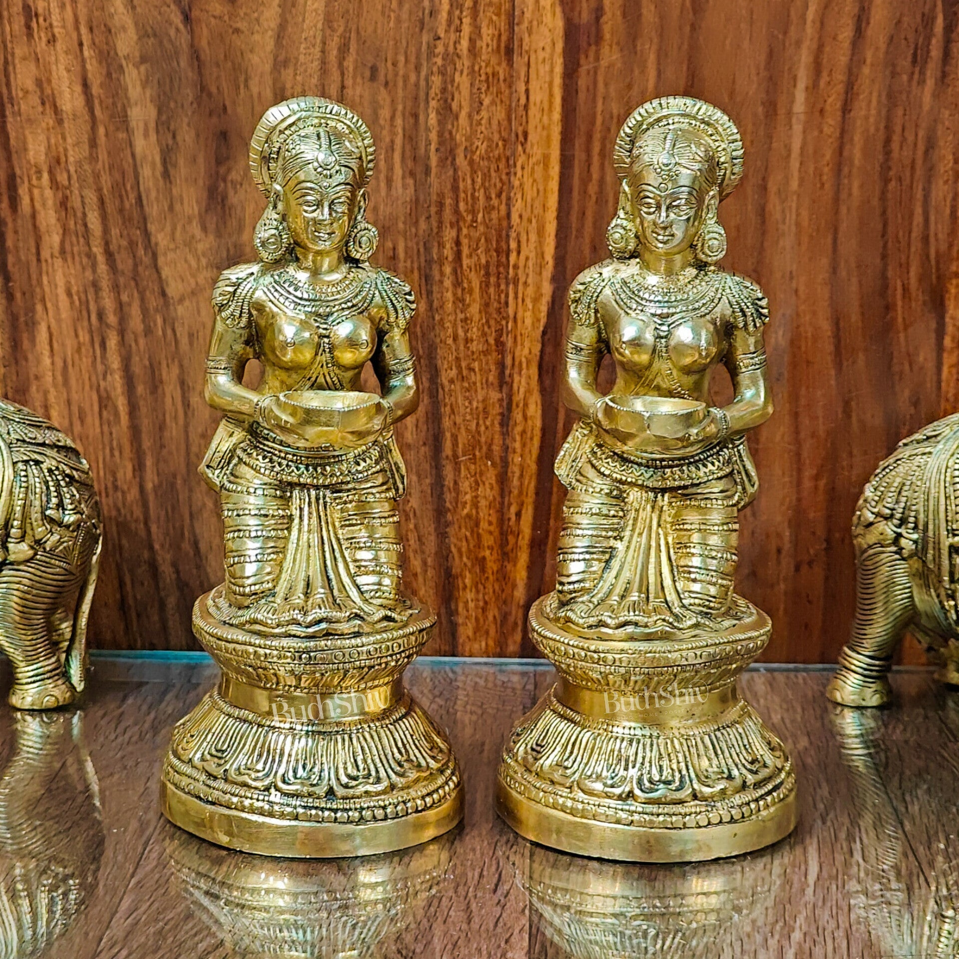 Brass Deep Lakshmi pavaai Vilakku 9"