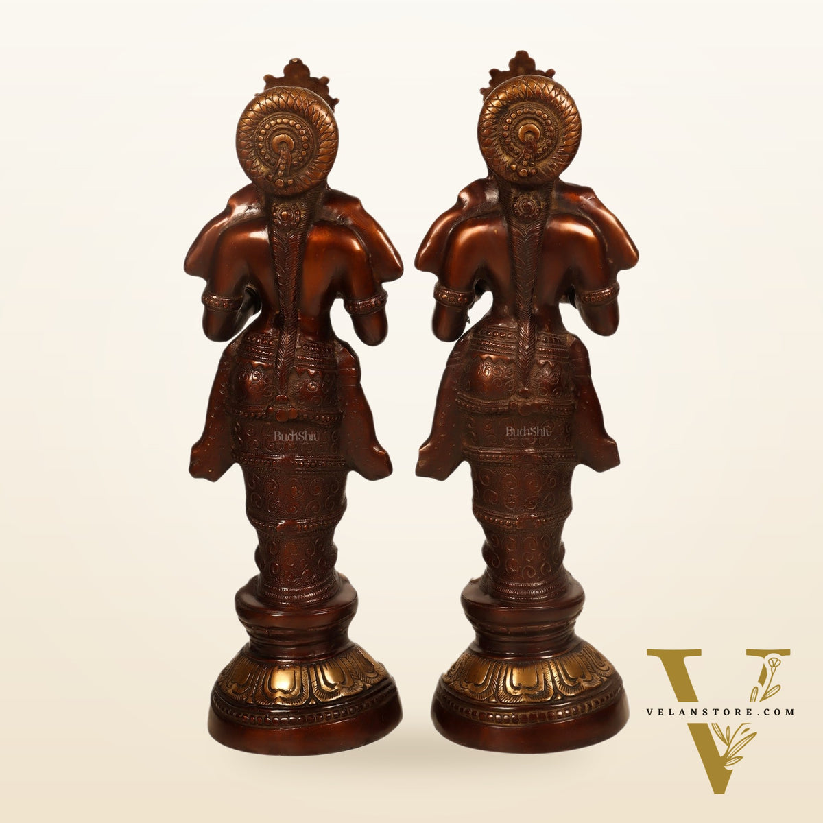 Brass Deep Lakshmi Pavaai Villaku 23 - Brown Gold | Traditional Handcrafted Lamp