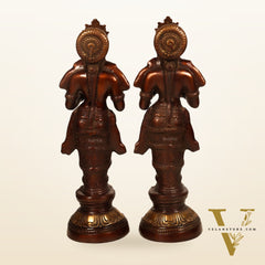 Brass Deep Lakshmi Pavaai Villaku 23 - Brown Gold | Traditional Handcrafted Lamp
