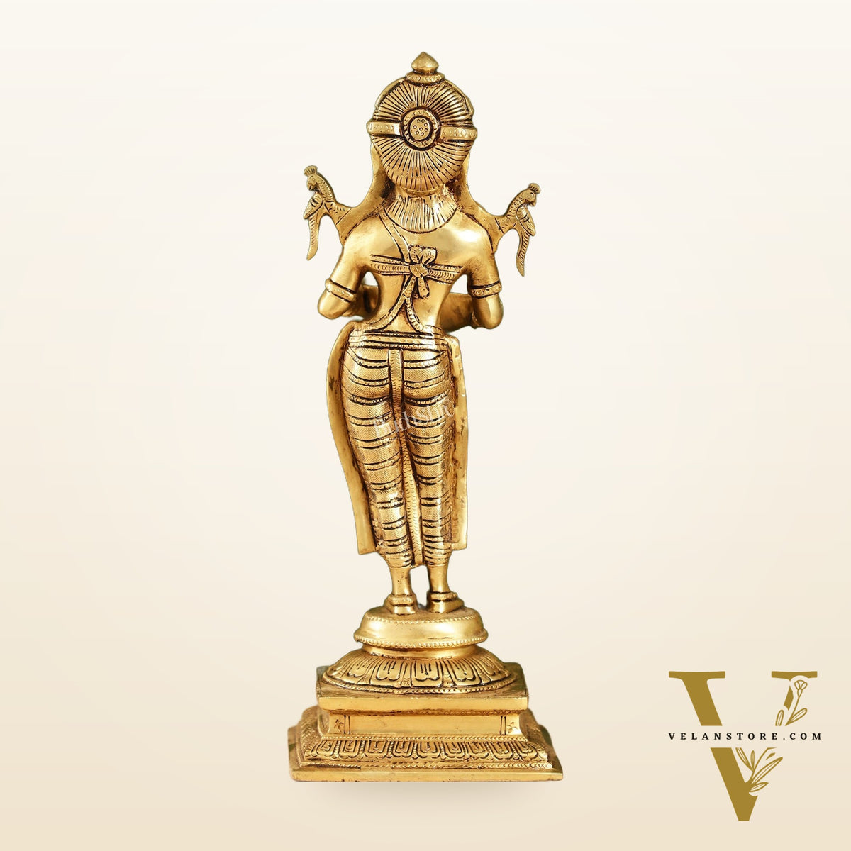 Brass Deep Lakshmi Statue with Diyas | Handcrafted Lady Statue  14"