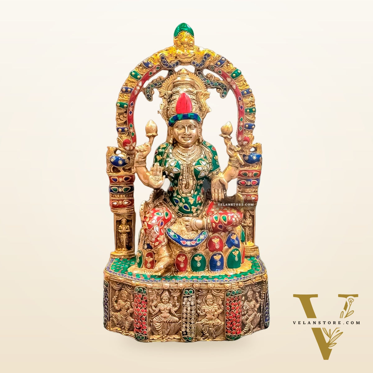 Brass Devi Lakshmi Goddess Padmavati Amman | Divine Hindu Goddess Statue 20"