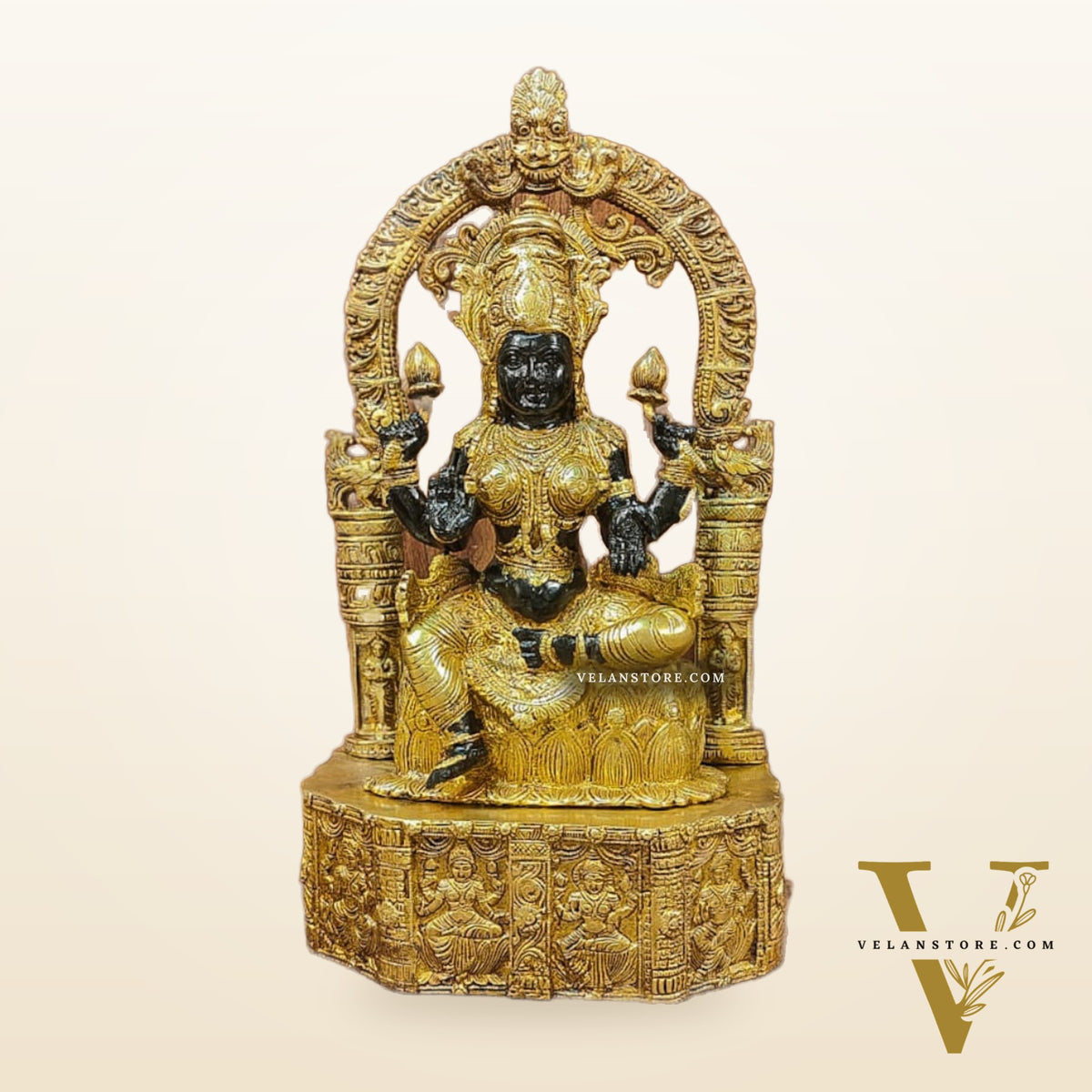 Brass Devi Lakshmi Goddess Padmavati Amman | Divine Hindu Goddess Statue 20"