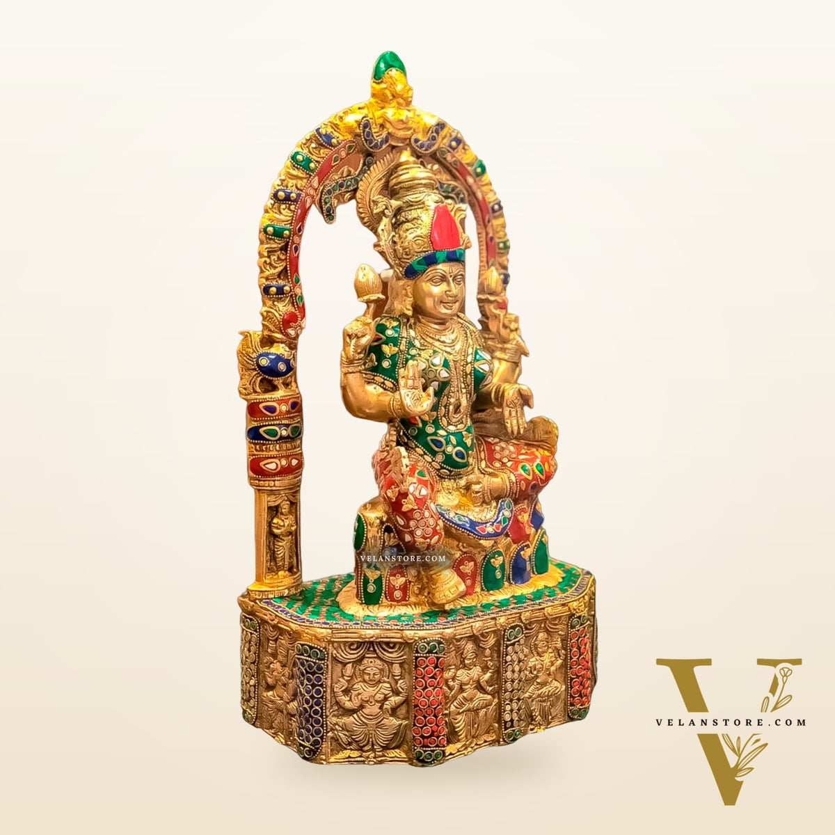 Brass Devi Lakshmi Goddess Padmavati Amman | Divine Hindu Goddess Statue 20"
