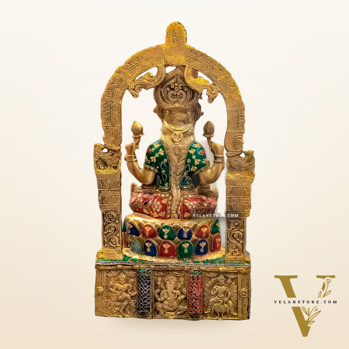 Brass Devi Lakshmi Goddess Padmavati Amman | Divine Hindu Goddess Statue 20"