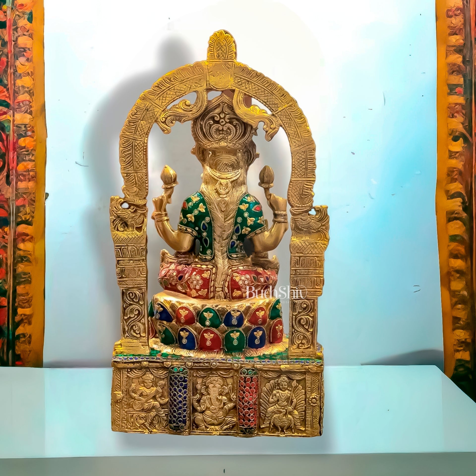 Brass Devi Lakshmi Goddess Padmavati Amman | Divine Hindu Goddess Statue 20"