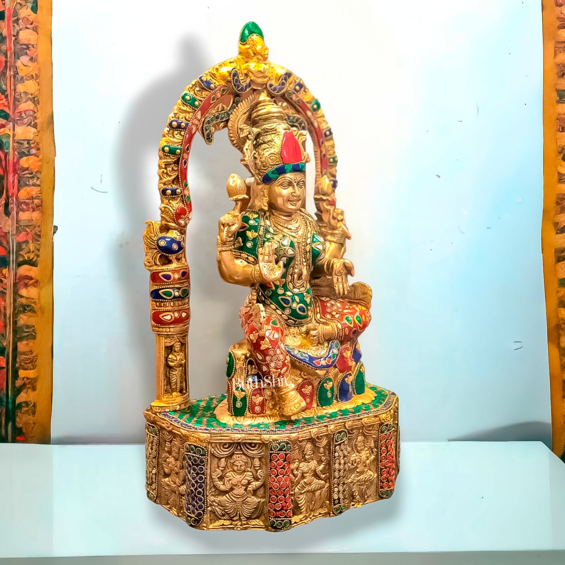 Brass Devi Lakshmi Goddess Padmavati Amman | Divine Hindu Goddess Statue 20"