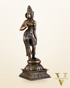 Brass Devi Uma Parvati Idol | 10 Inch chola bronze touch