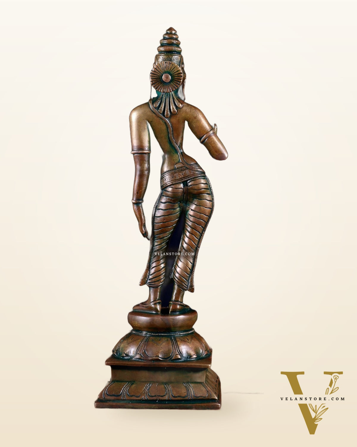 Brass Devi Uma Parvati Idol | 10 Inch chola bronze touch