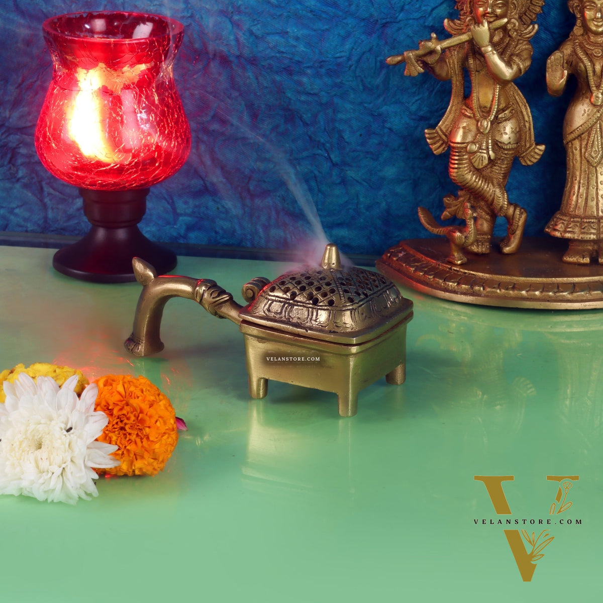 Brass Dhoop burner lobandaan 6"
