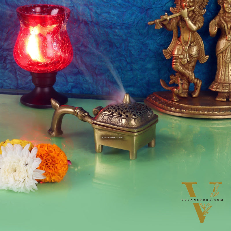 Brass Dhoop burner lobandaan 6"