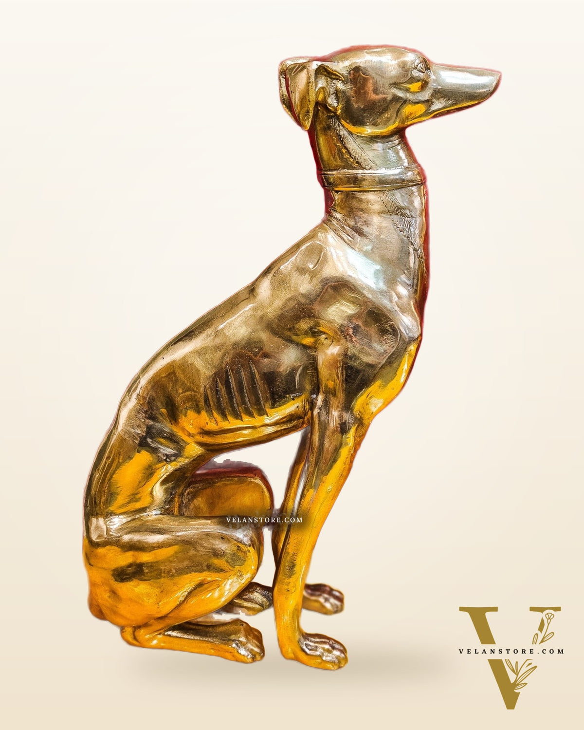 Brass Dog Statues - Pair or Single Piece - Height 23 inches